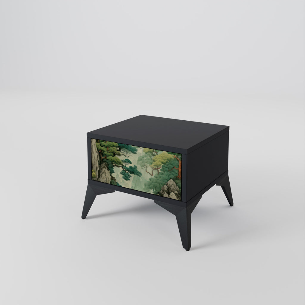 VERDURE ABYSS Nattduksbord i svart finish