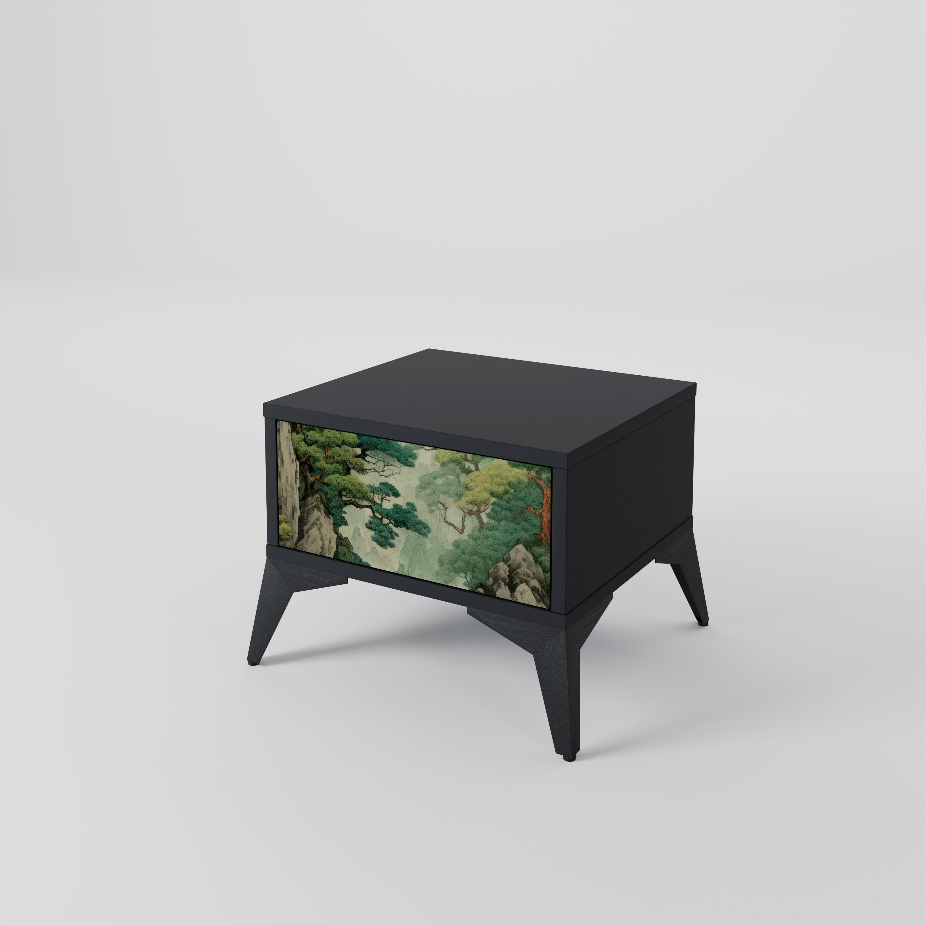 VERDURE ABYSS Nattduksbord i svart finish