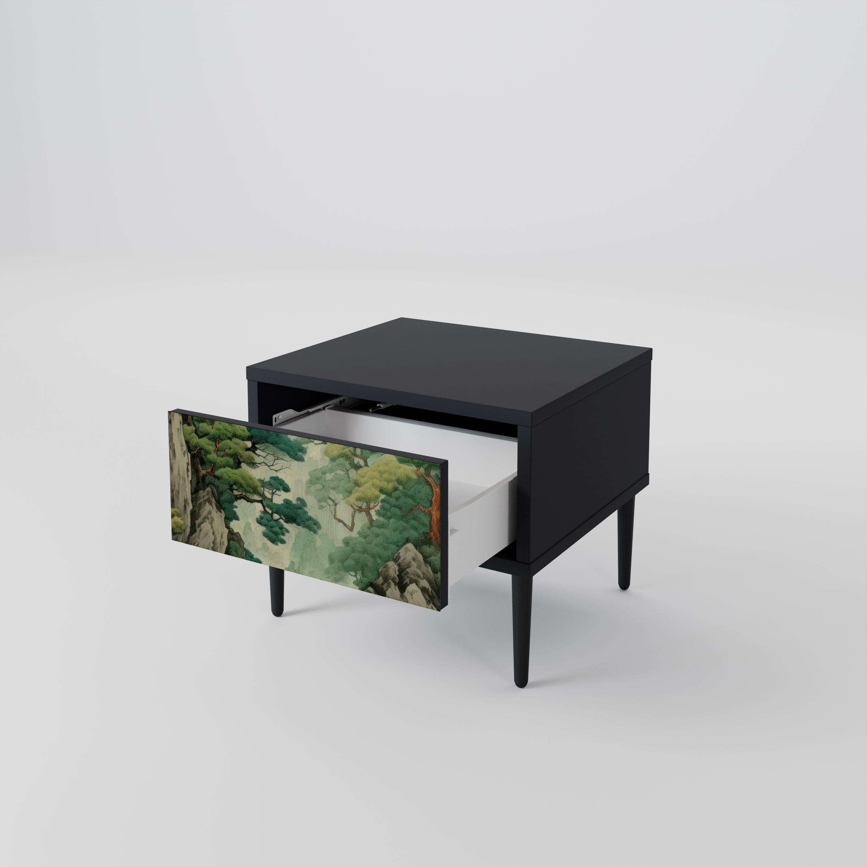VERDURE ABYSS Nattduksbord i svart finish