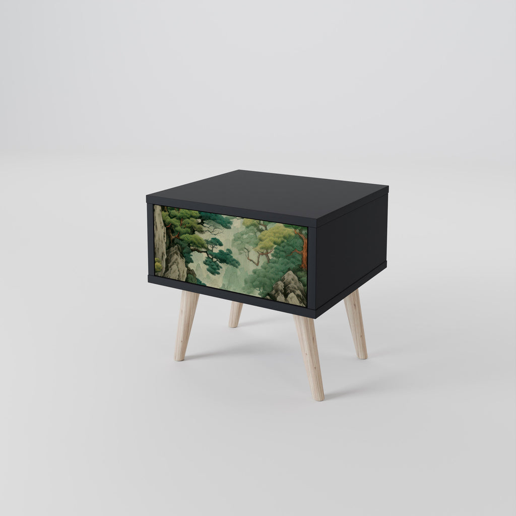 VERDURE ABYSS Nattduksbord i svart finish