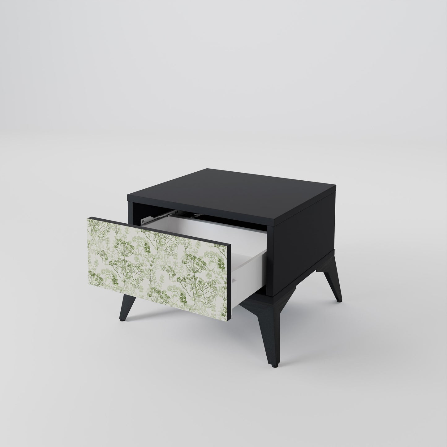 FENNEL BALDACHIN Nightstand in Black Finish