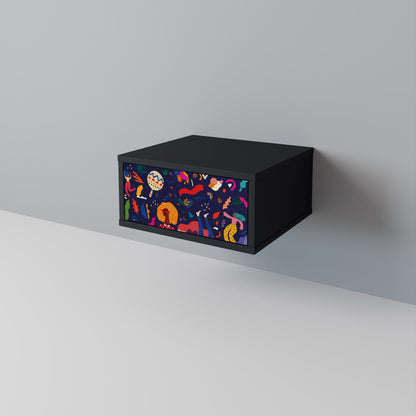 FESTIVE PLEASURES Nightstand in Black Finish
