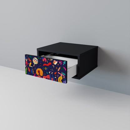FESTIVE PLEASURES Nightstand in Black Finish