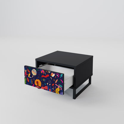 FESTIVE PLEASURES Nightstand in Black Finish