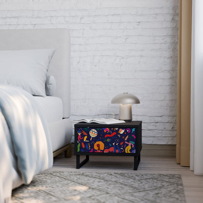 FESTIVE PLEASURES Nightstand in Black Finish