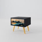 OMINOUS MOUNTAINS Nightstand in Black Finish