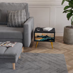 OMINOUS MOUNTAINS Nightstand in Black Finish