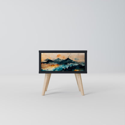 OMINOUS MOUNTAINS Nightstand in Black Finish
