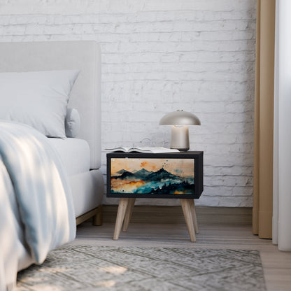 OMINOUS MOUNTAINS Nightstand in Black Finish