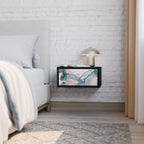 Nattduksbord i sammet i svart finish