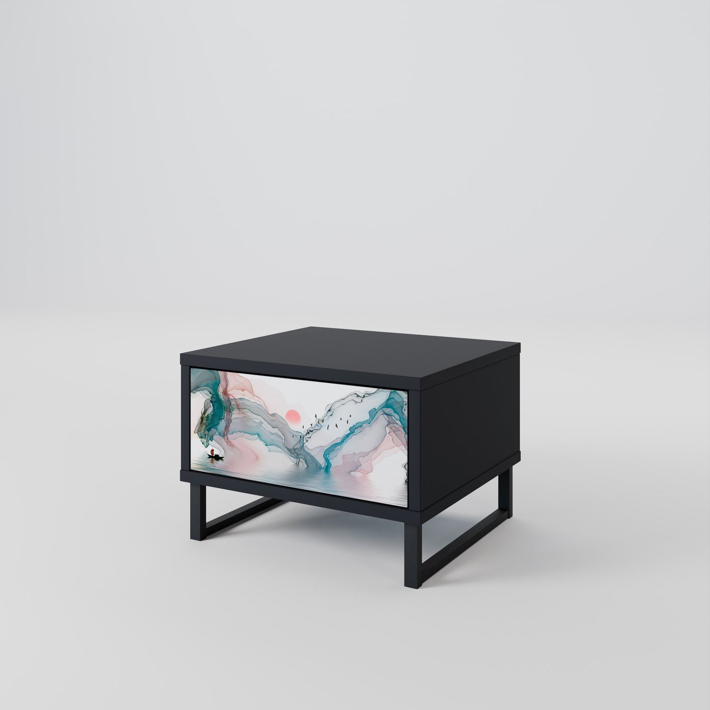 VELVET CROSSING Nightstand in Black Finish