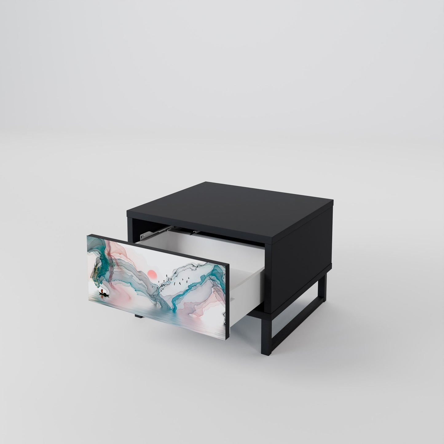 VELVET CROSSING Nightstand in Black Finish
