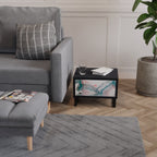 Nattduksbord i sammet i svart finish