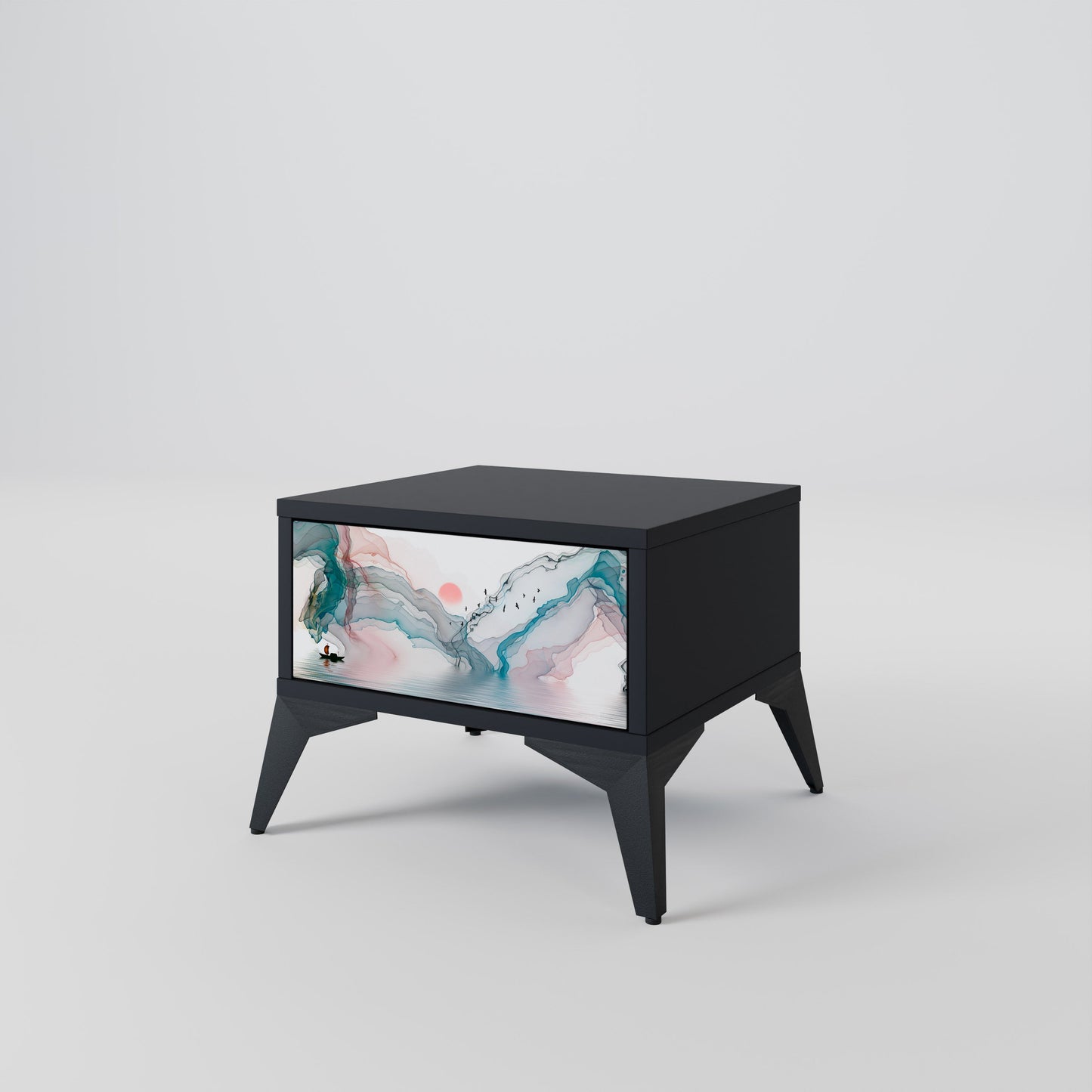 VELVET CROSSING Nightstand in Black Finish