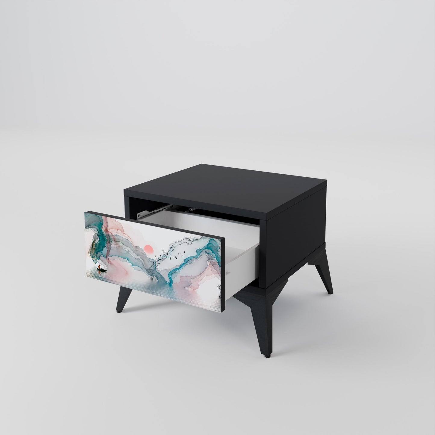 VELVET CROSSING Nightstand in Black Finish