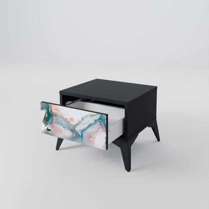 VELVET CROSSING Nightstand in Black Finish