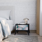 Nattduksbord i sammet i svart finish