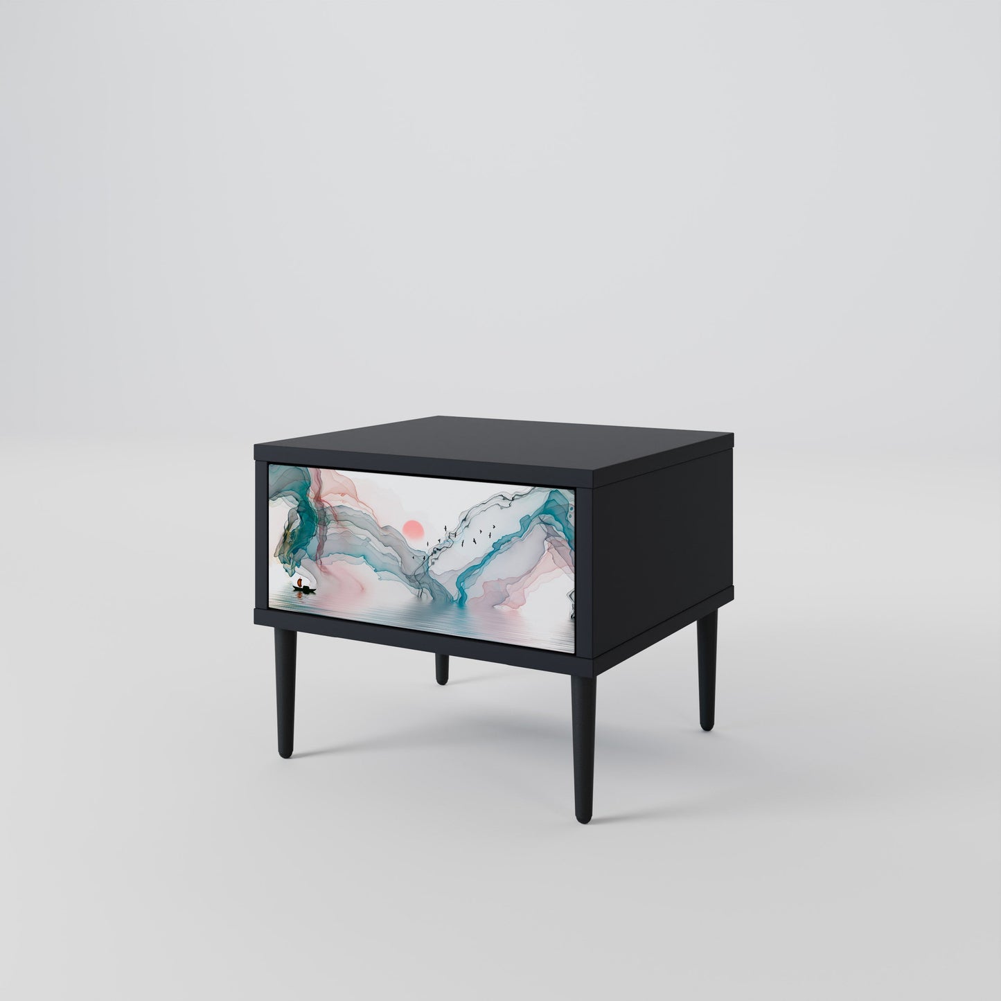 VELVET CROSSING Nightstand in Black Finish