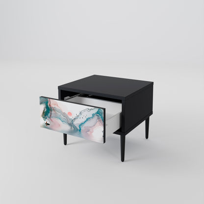 VELVET CROSSING Nightstand in Black Finish