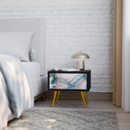 Nattduksbord i sammet i svart finish