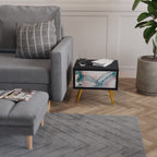 Nattduksbord i sammet i svart finish