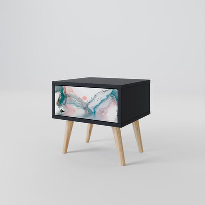 VELVET CROSSING Nightstand in Black Finish