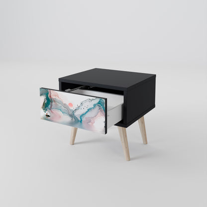 VELVET CROSSING Nightstand in Black Finish