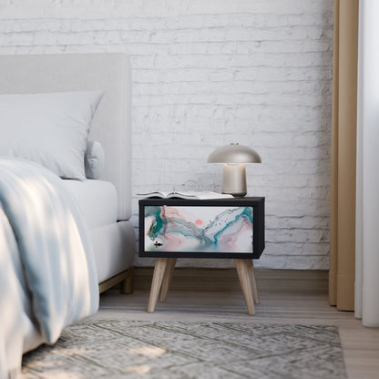 VELVET CROSSING Nightstand in Black Finish
