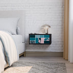 KOMBINATION AV FORMER Nattduksbord i svart finish