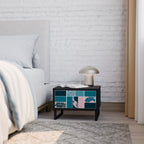 KOMBINATION AV FORMER Nattduksbord i svart finish