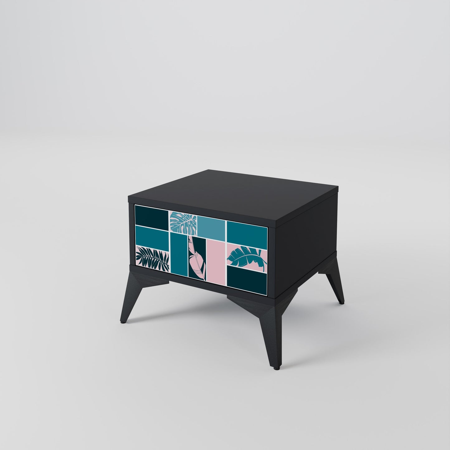 COMBINATION OF SHAPES Nightstand in Black Finish