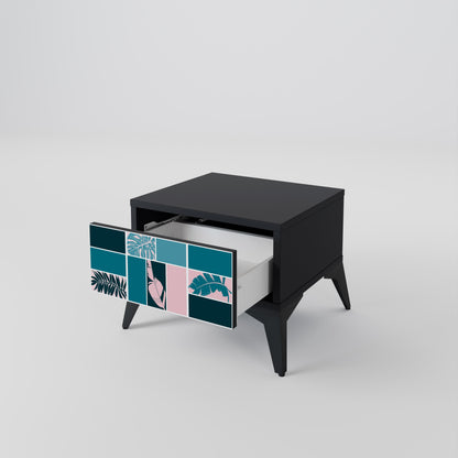 COMBINATION OF SHAPES Nightstand in Black Finish