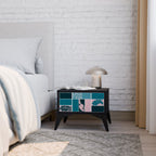 KOMBINATION AV FORMER Nattduksbord i svart finish