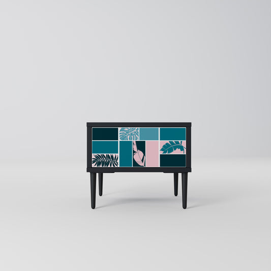 COMBINATION OF SHAPES Nightstand in Black Finish