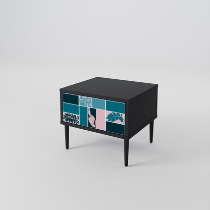 COMBINATION OF SHAPES Nightstand in Black Finish