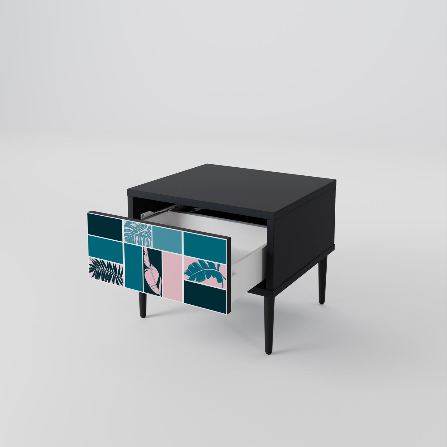 COMBINATION OF SHAPES Nightstand in Black Finish