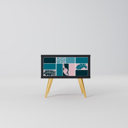 COMBINATION OF SHAPES Nightstand in Black Finish