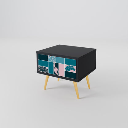 COMBINATION OF SHAPES Nightstand in Black Finish