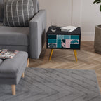 KOMBINATION AV FORMER Nattduksbord i svart finish