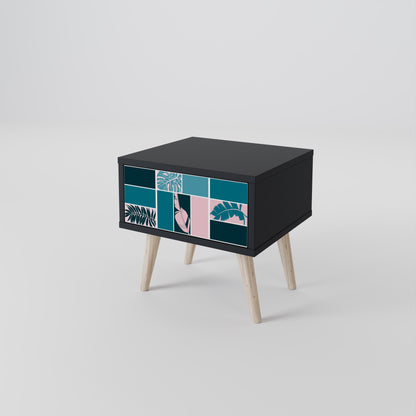 COMBINATION OF SHAPES Nightstand in Black Finish