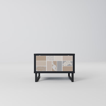 TROPICAL SHAPES Nightstand in Black Finish