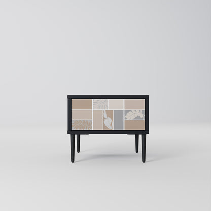 TROPICAL SHAPES Nightstand in Black Finish