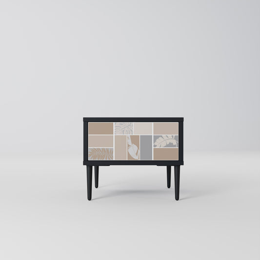 TROPICAL SHAPES Nightstand in Black Finish