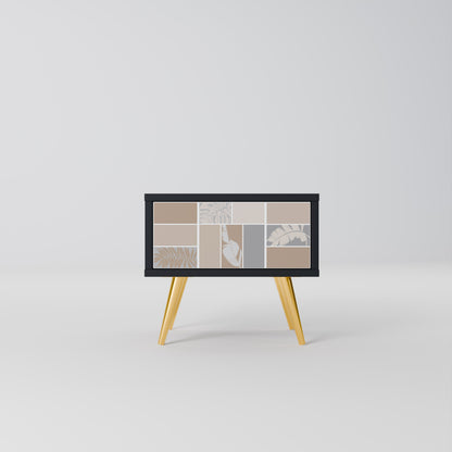 TROPICAL SHAPES Nightstand in Black Finish