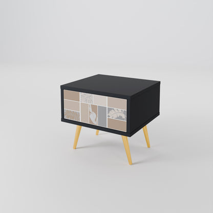 TROPICAL SHAPES Nightstand in Black Finish