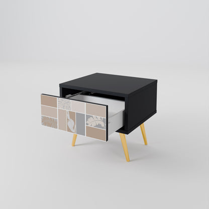 TROPICAL SHAPES Nightstand in Black Finish