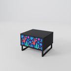 CACTUS VIBES Nightstand in Black Finish