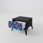 CACTUS VIBES Nightstand in Black Finish