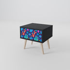 CACTUS VIBES Nightstand in Black Finish