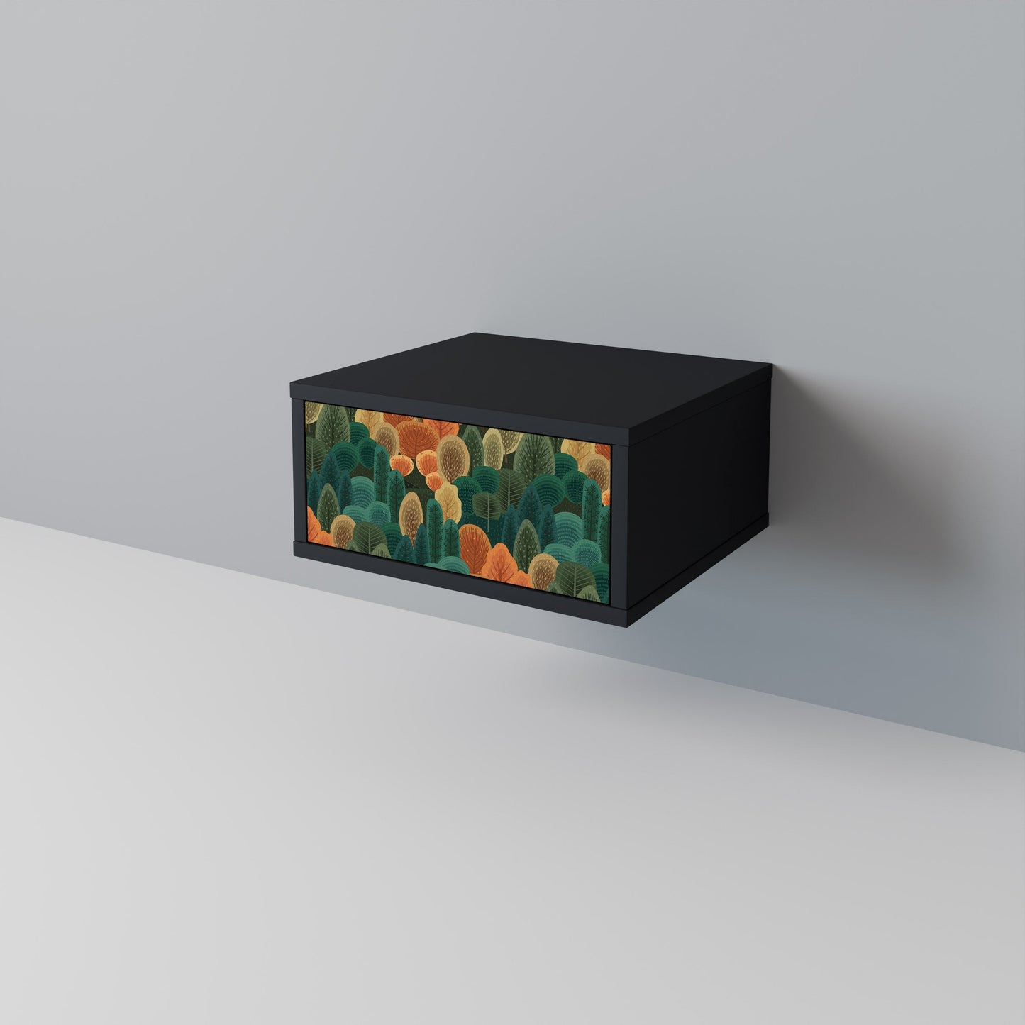 AUTUMN KALEIDOSCOPE Nightstand in Black Finish